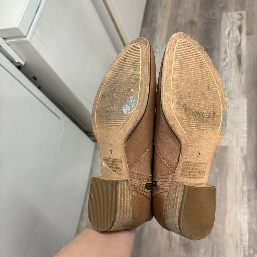 Anthropologie Seychelles Women's Lucky Pennies tan Ankle Boot sz 9